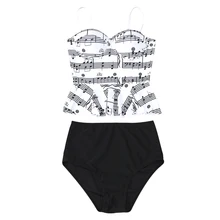 ZAFUL, бикини с высокой талией,, принт музыкальных нот, танкини, пуш-ап, купальник для женщин, купальник, купальник на косточках, бикини для женщин