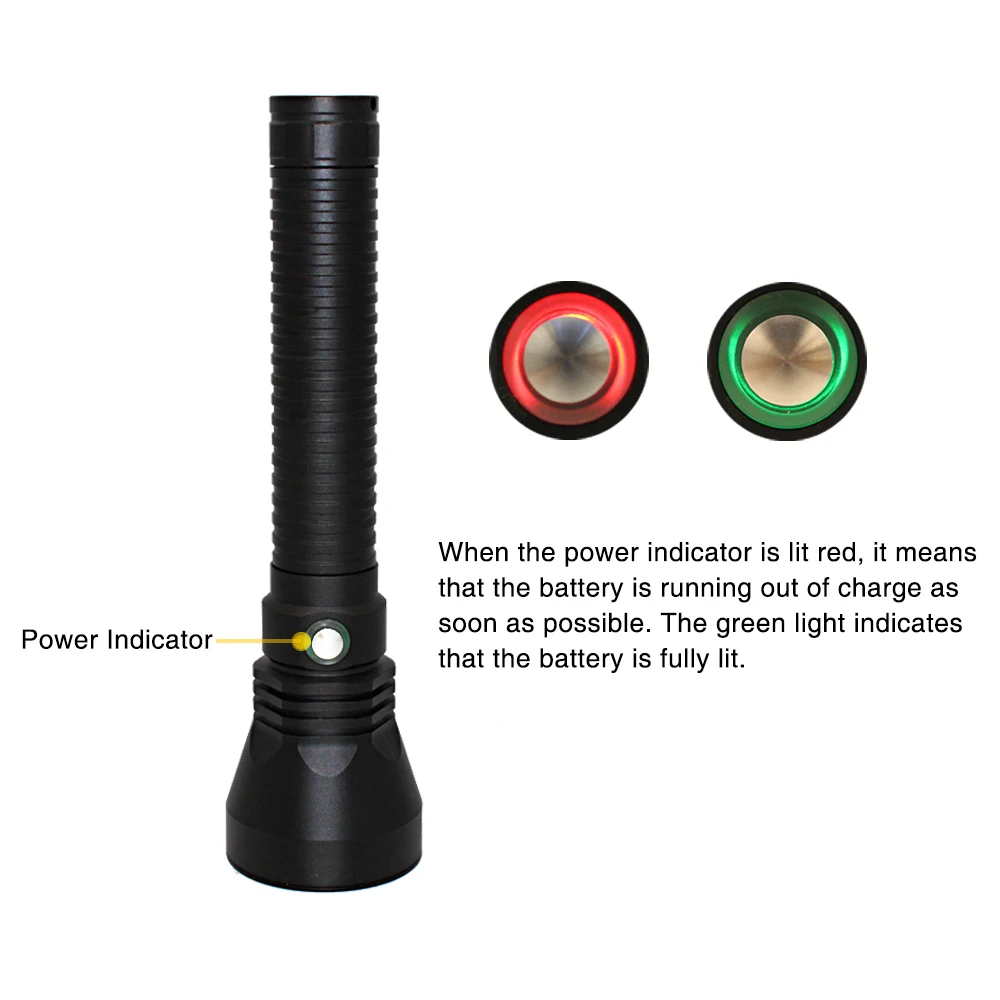  Super Brightness XHP70.2 LED Yellow Light 4000 Lumens Diving Flashlight Tactical 26650 Torch Underw - 32891894350