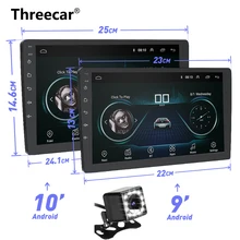 9 10 POLLICI Android 8.1 GPS di Navigazione Autoradio Multimedia DVD Player Bluetooth WIFI MirrorLink OBD2 Universale 2Din Auto Radio