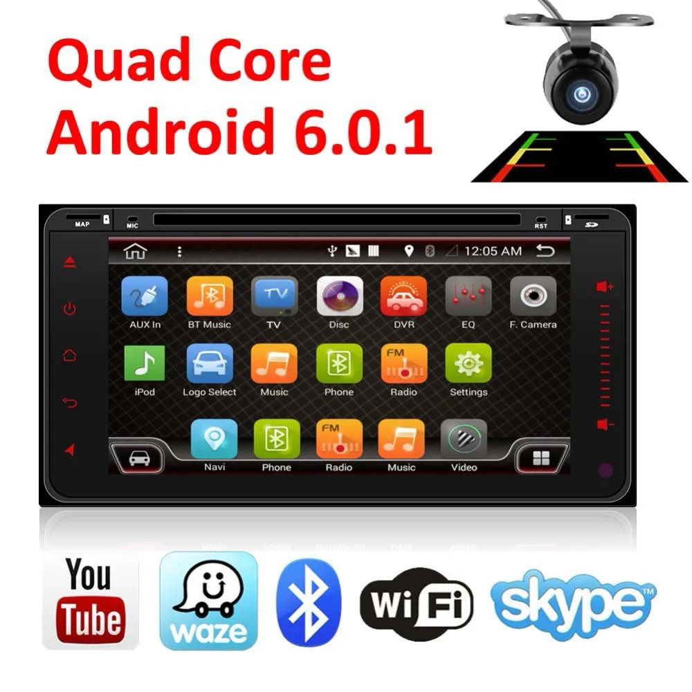 

Clearance Sales!! 2Din Android 6.0 Car DVD GPS for Toyota Camry Prado Lan Cruiser with Navigation Car Radio Double Din Player