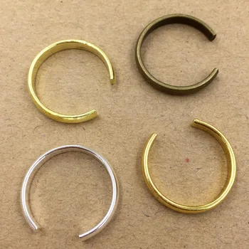 

Blank Open Ring Settings Brass Metal Adjustable Rings DIY Findings Accessories Multi-color