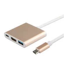 Hot Sale Type-C 3.1 Male To USB3.0 HDMI Type C Female Charger Adapter Cable 4K USB-C 3.1 Converter For Macbook Google Chromebook