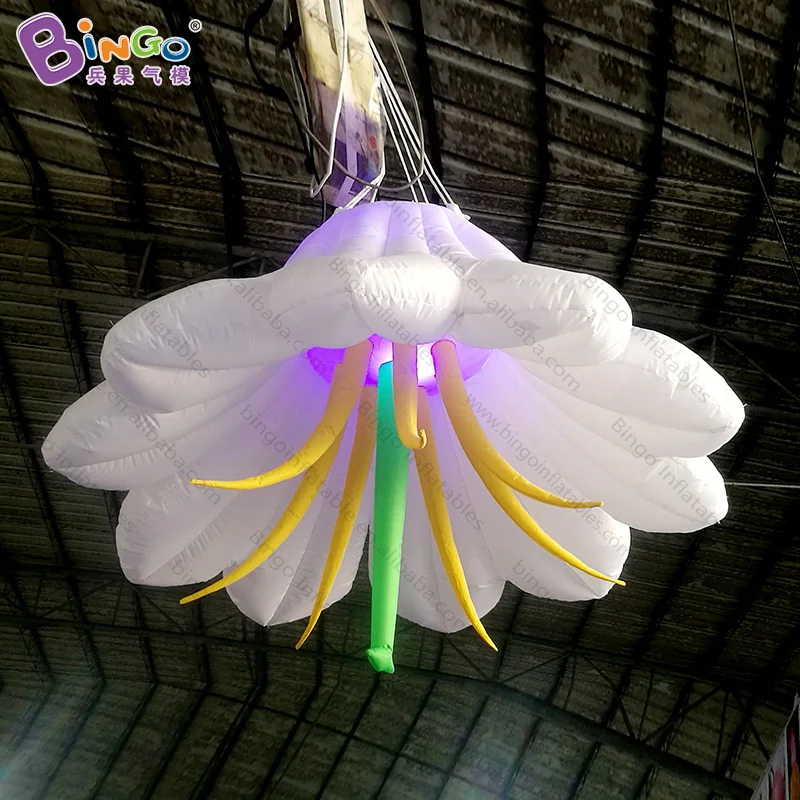 

Factory outlet Attractive Dia 1.5 meters inflatable big flower / LED lighting Lily toy inflatable flower for decoration