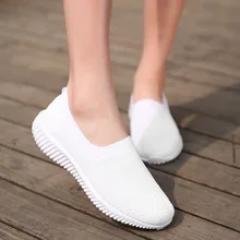 Weweya/Лоферы без шнуровки; женская повседневная обувь; нескользящие носки; женские мягкие кроссовки на плоской подошве из эластичной ткани; Уличная обувь Femme