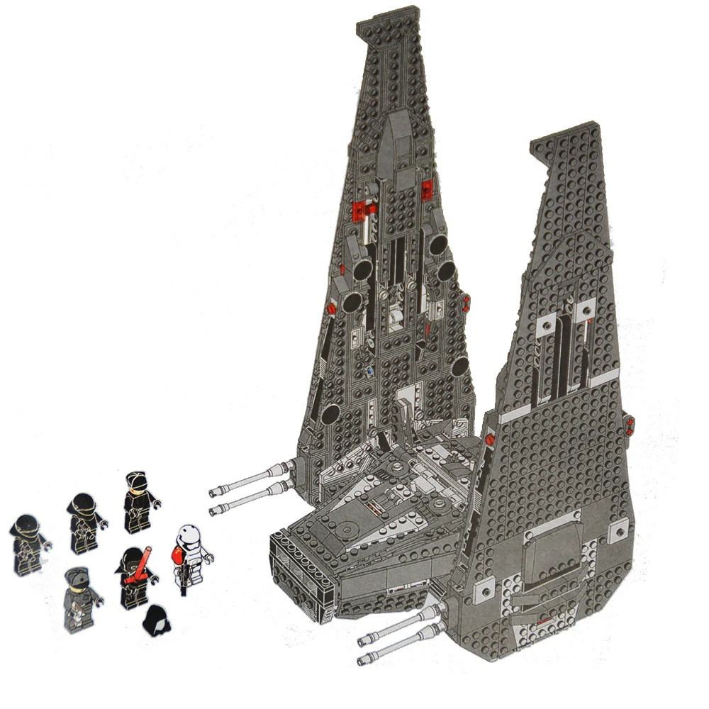 

05006 1053Pcs Star Series War Kylo Ren Command Shuttle Building Blocks DIY Bricks Educational Toys Compatible 75104