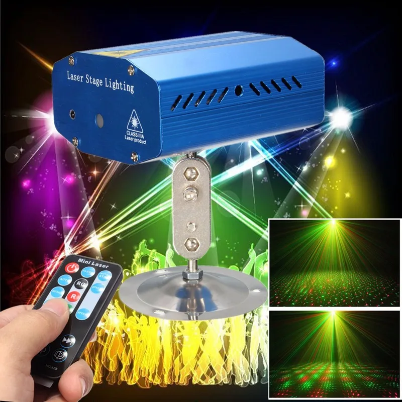 

Mini Auto/Voice R&G LED Stage Lamp Light Laser LED Stage Lighting Effect Projector X-mas Party Disco Club New Year Decor Lights