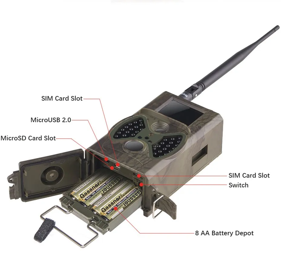 Hunting trail camera HC350m 16MP 1080P 940nm Black IR 0.5S Trigger Infrared cameras for home survelliance Animals Photo traps (9)_