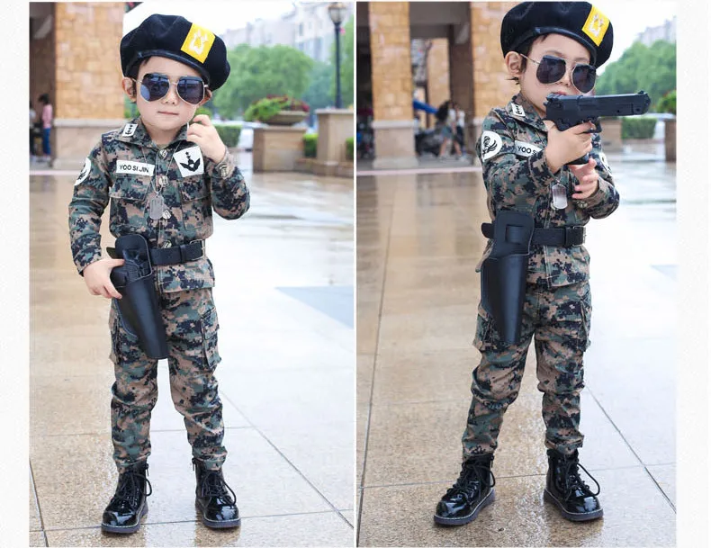 Детский спортивный костюм для мальчиков, армейская форма, камуфляжные куртки для мальчиков и девочек, корейский весенний комплект одежды для детей, детская одежда