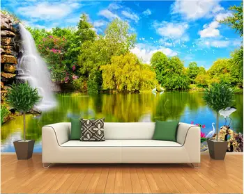 

Custom photo 3d wallpaper Non-woven mural Waterfalls lake landscape decoration painting 3d wall murals wallpaper for living room