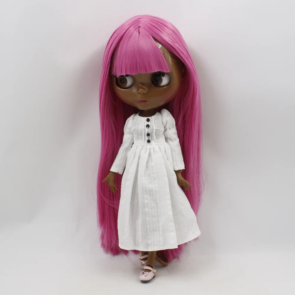 Кукла Blyth ICY DBS с суперчерным тоном кожи самой темной кожей черной модой розовыми