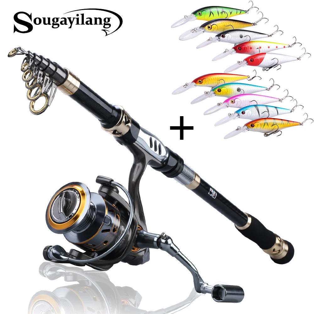 

Sougayilang 1.8-3.6m Telescopic Rod and 12+1BB Reel Set and Fishing Rod of 99% Carbon Materials Carp Fishing Rod Combo De Pesca