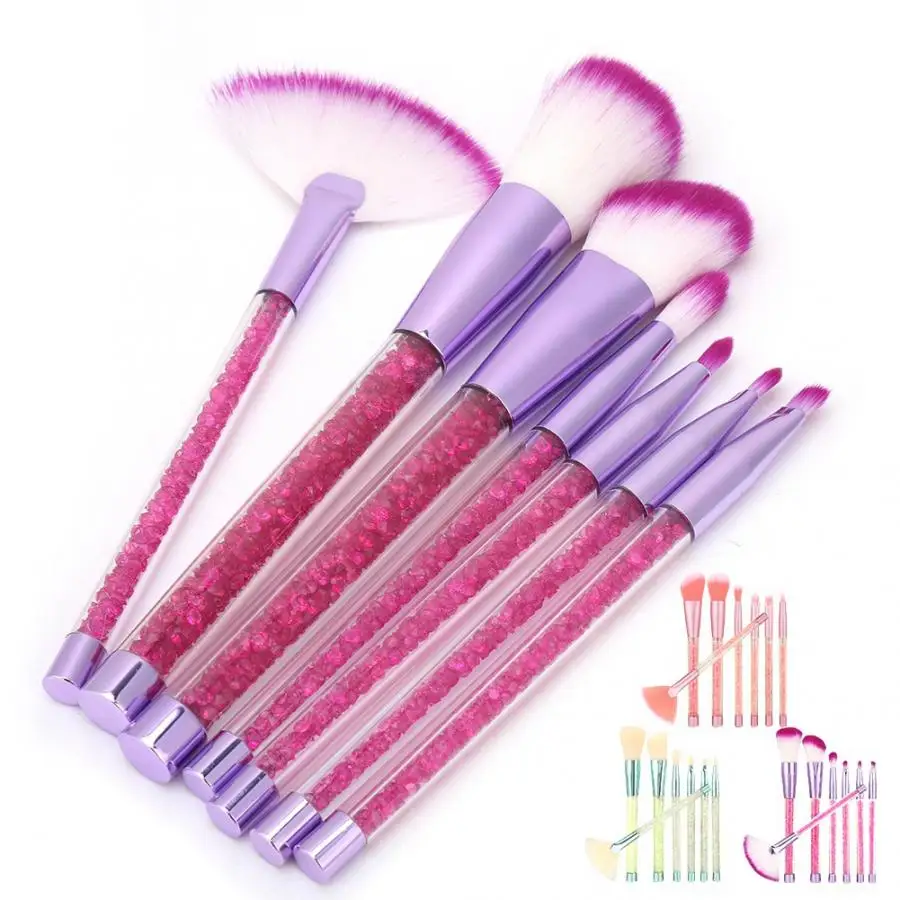 

3 Colors 7Pcs Makeup Brush Kit Foundation Blusher Eyeshadow Make Up Brush Set Synthetic Fabric Cosmetic Tool