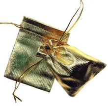 13*18 см 1000 шт ручной работы Золотые сумки на шнурке для свадьбы/вечерние/Рождество/подарок/ювелирные сумки упаковочные сумки