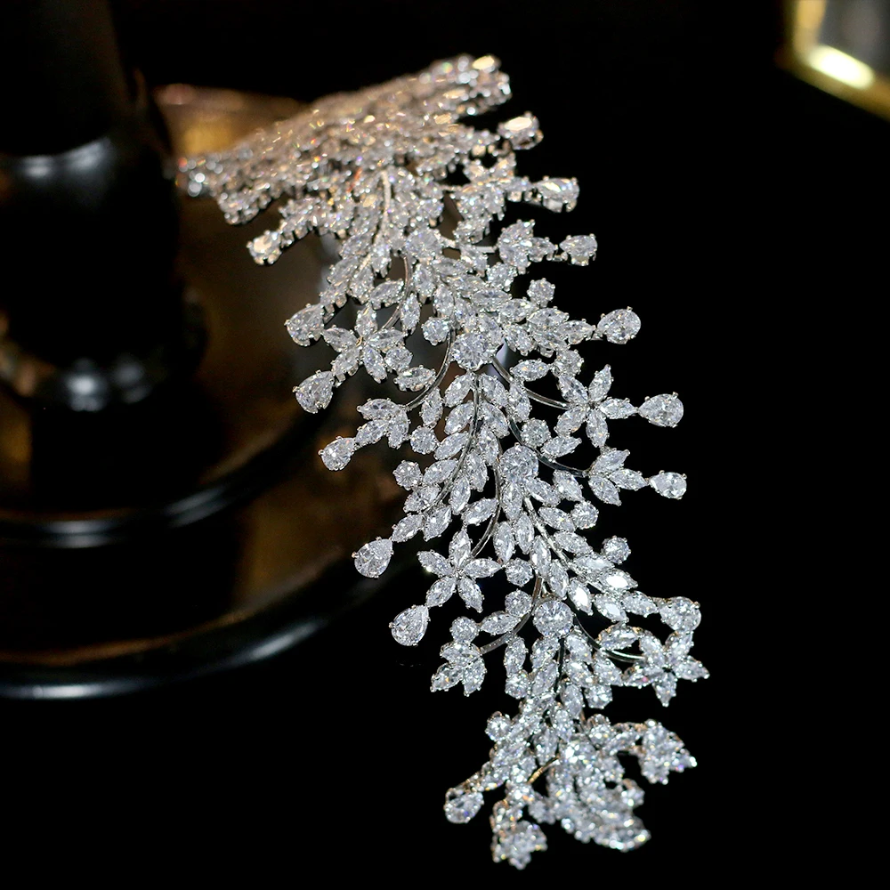 Luxury fashion wedding zircon ladies bridal hair tiara bridal crown princess crown accessories