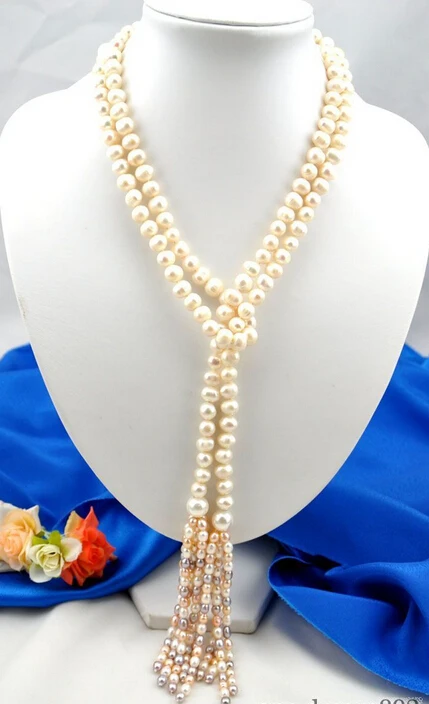 

FREE shipping>>>>Fashion 10mm round white freshwater pearl necklace 50inch new