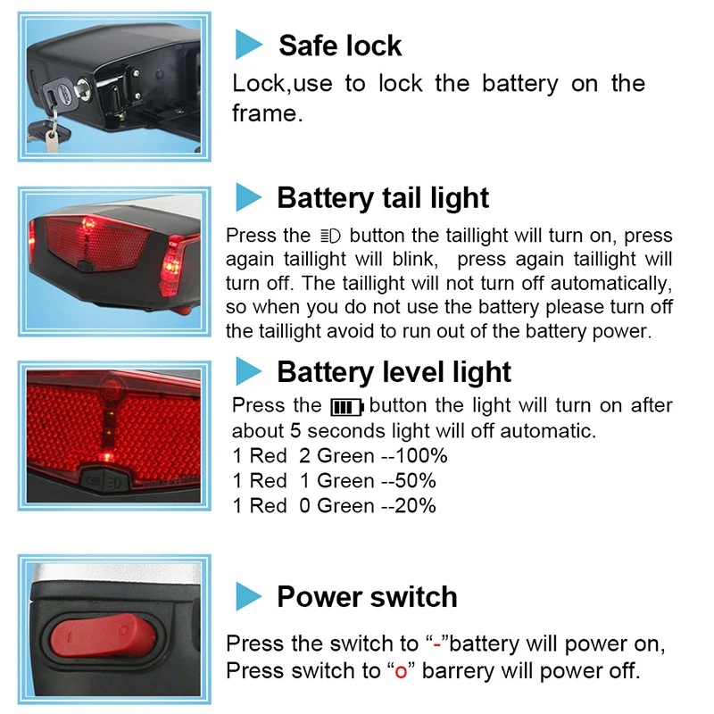 Top Top quality lithium battery 48v 12ah rear rack ebike battery  48v 12ah LG/Samsung Cells battery pack 2