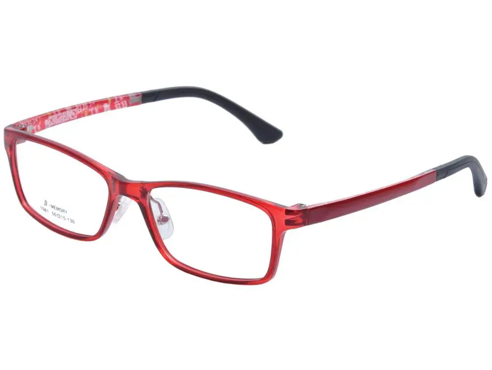 DEDING, для детей, для детей, негабаритная оправа, прозрачные линзы, очки для глаз(От 5 до 12 лет), для мальчиков и девочек, прочные очки с силиконовыми носоупорами DD1365 - Цвет оправы: red