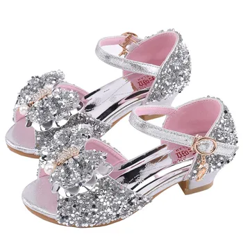 

2019 Young children's clothing girls fashion pearl bow single shoes princess shoes sandals baby shoes children's casual shoes D1
