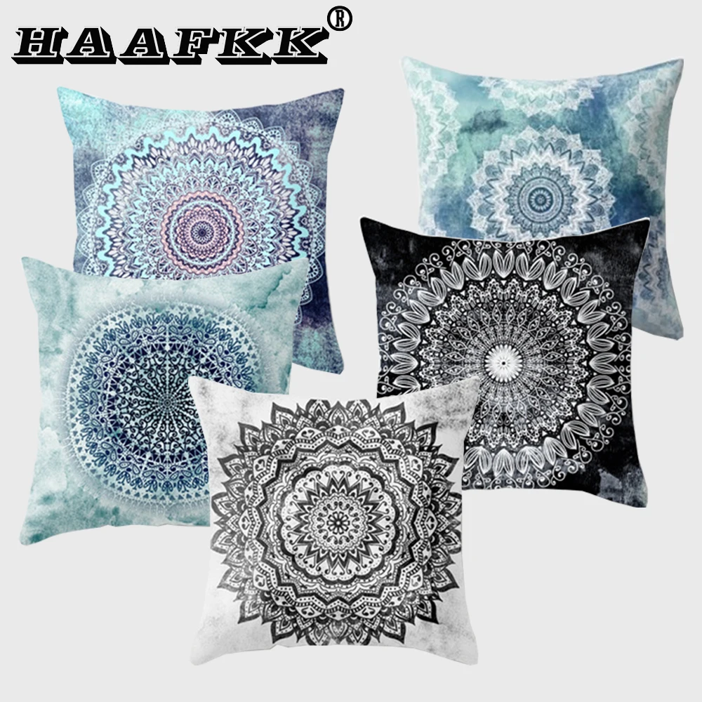 

Mandala Pattern Cushion Cover Yoga Bohemian Tassel Paisley Throw Cozy Pillow Cover Meditation Cushion Decorative