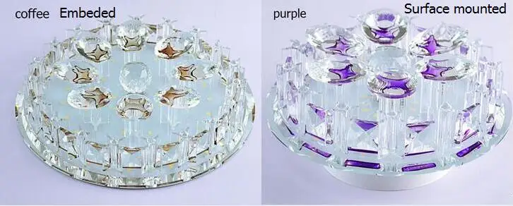 Кристалл круглый светодиодный потолочный светильник потолочный Гостиная Аркада проход Установка компактный фиолетовый Кофе Цвет спальня