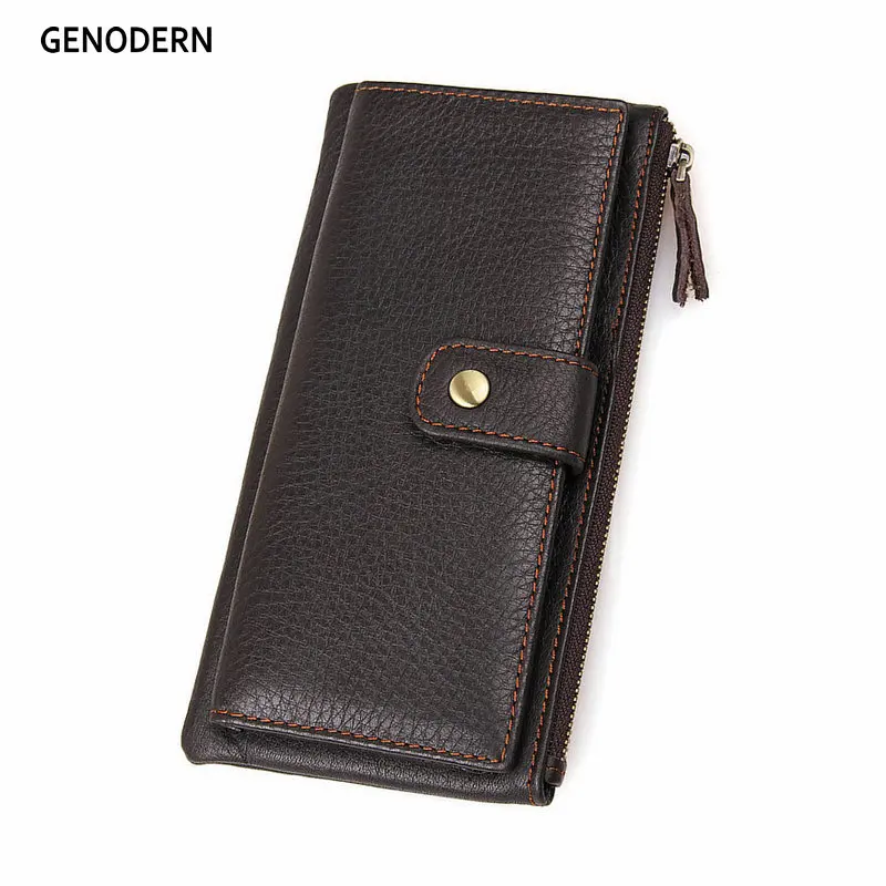 0 : Buy 2018 Vintage Long Wallets for Men European & American Genuine Leather ...