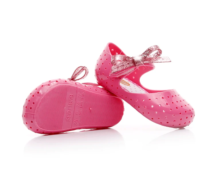 Новая детская мини Мелисса прозрачные сандалии для маленьких девочек Glitte лук Летний стиль детская обувь Infantil Sandalia малыша Sandalet