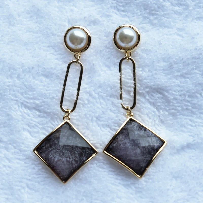 

2019 Personality Geometry Female New Trendy women earrings pearl long earrings fashion jewelry drop earrings jewelry trendy