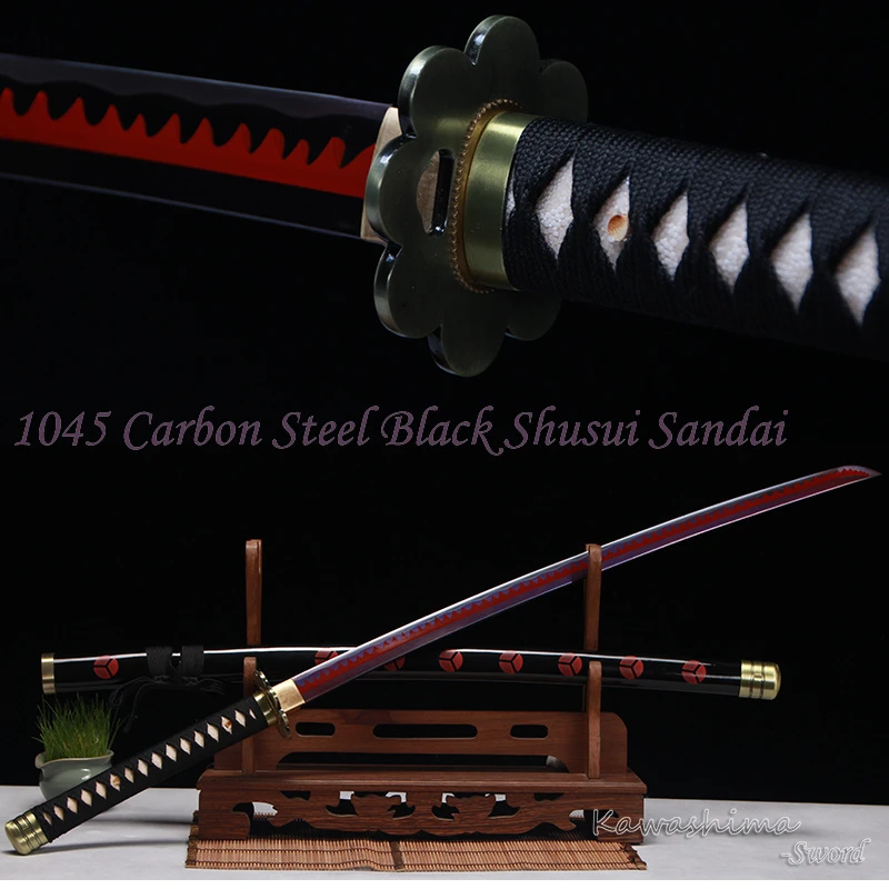 The Latest One Piece Zoro Sword Shusui Sandai High Carbon Steel Purple Red Blade Real Katana Handmade Full Tang Sharp Supply Aliexpress