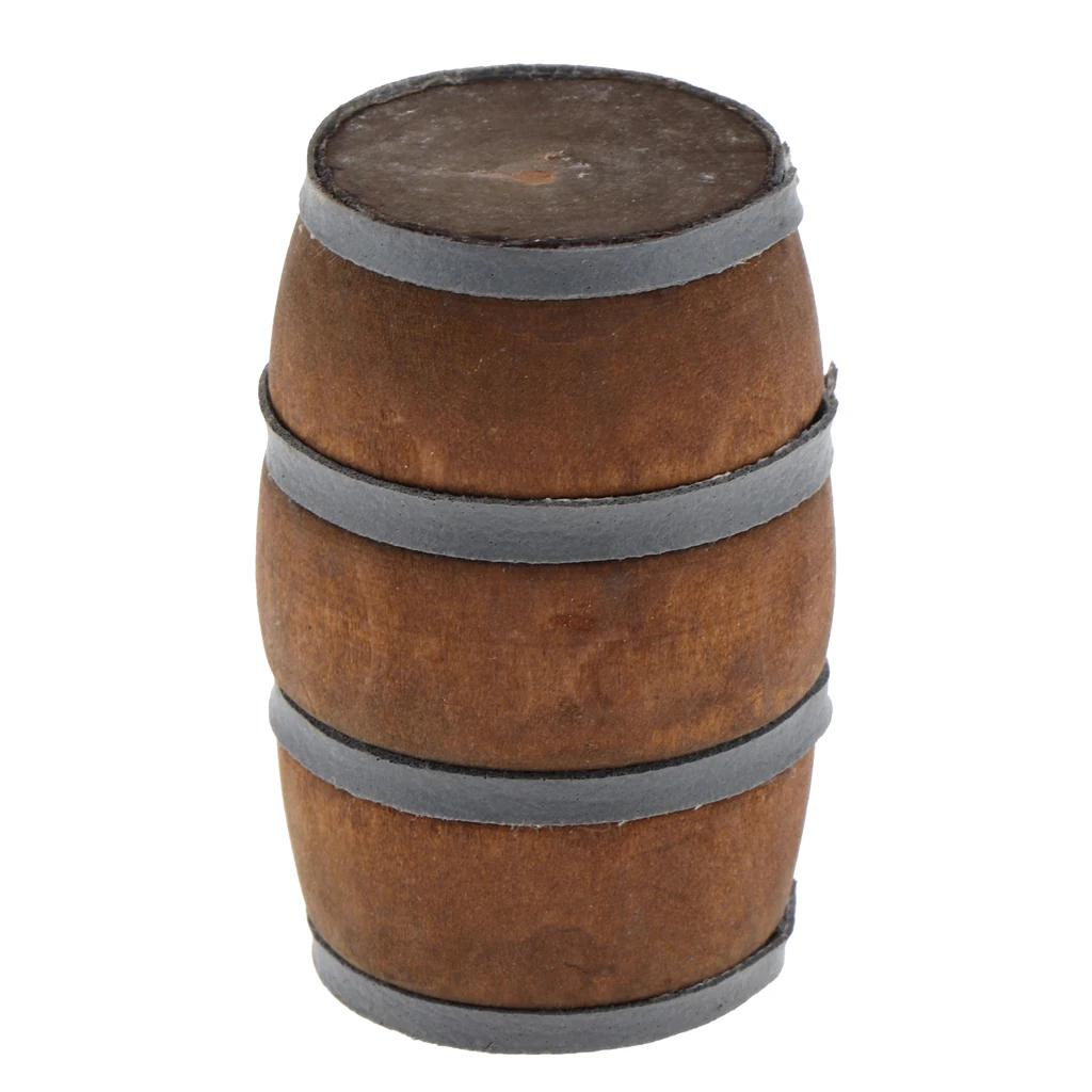MagiDeal 1/12 Dollhouse Miniature Vintage Wooden Beer Barrel Decoration