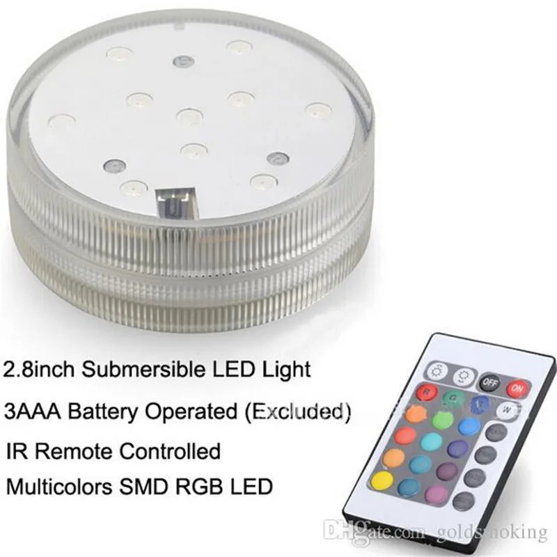 Для 10 LED Multi Цвет погружной Водонепроницаемый Свадебная вечеринка ваза База свет+ Дистанционное управление - Цвет: RGB LED Light