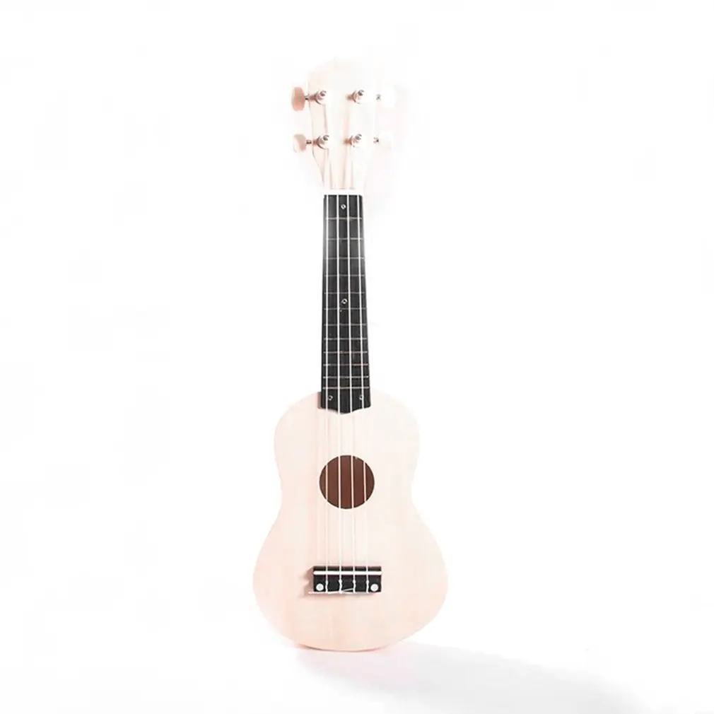 Портативный размер 21 дюймов Гавайские гитары укулеле DIY Kit Гавайи Гитара картина ручной работы деревянные музыкальные игрушки Музыкальные инструменты игрушки для детей - Цвет: WOOD COLOR