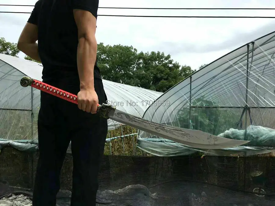 Для китайского кунг-фу Broadsword Sword WuShu Da Dao крепкое лезвие высокий крючок из углеродистой стали на открытом воздухе нож готовый для битвы