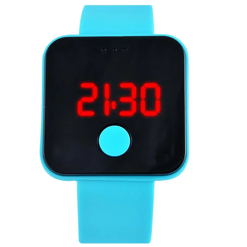 Женский силиконовый браслет цифровые часы спортивные часы светодиодный наручные часы с сенсорным экраном студенческие женские наручные часы reloj mujer zegarek - Цвет: Blue