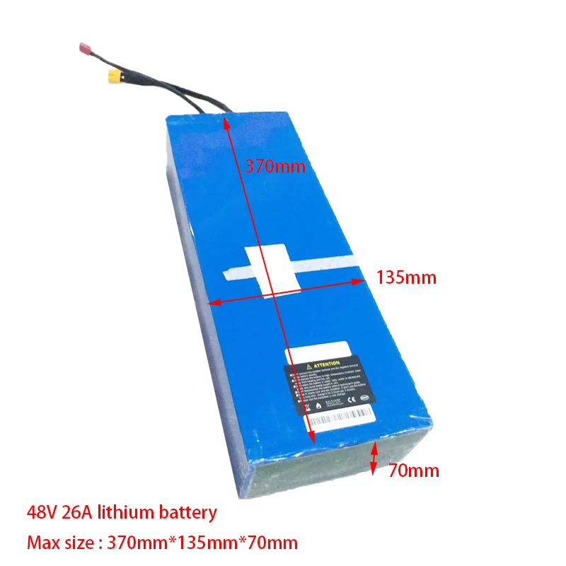 48 V ионно-литиевая Батарея пакет 48 V 26AH скутер Батарея в чехле из поливинилхлорида, 48В, фара для электровелосипеда в Батарея 26AH с BMS 54,6 V 2A Зарядное устройство электронной скутер мотоцикла или электровелосипеда