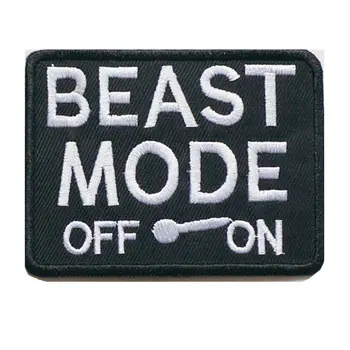 

Black Embroidered Letters Patches Beast Mode Off On Sew Iron On Badges For Bag Jeans Hat T Shirt DIY Appliques Craft Decoration
