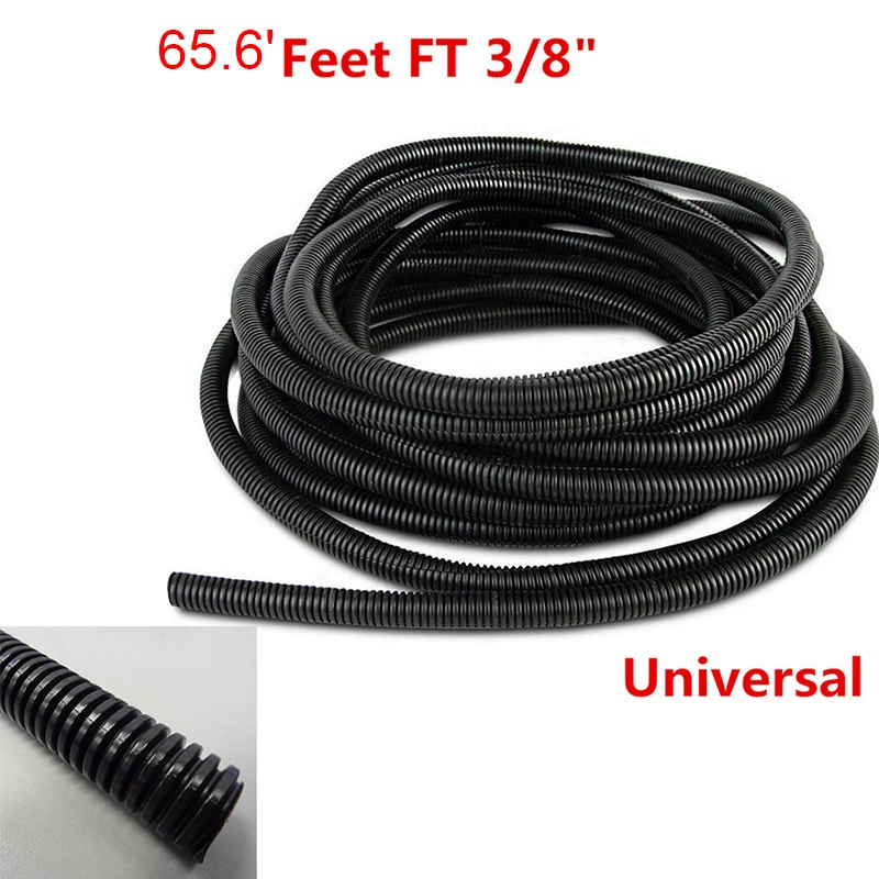 

Universal 65.6' Feet FT 3/8" Black Split Loom Wire Flexible Tubing Conduit Hose Car Audio