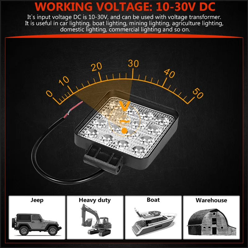 10 шт., 4 дюйма, 48, 42 Вт, внедорожный светодиодный светильник, точечный светильник, прожектор, точечный луч, лампа для джипа, УАЗ, 4x4, автомобиль, 4WD, лодка, внедорожник, ATV, мотоцикл