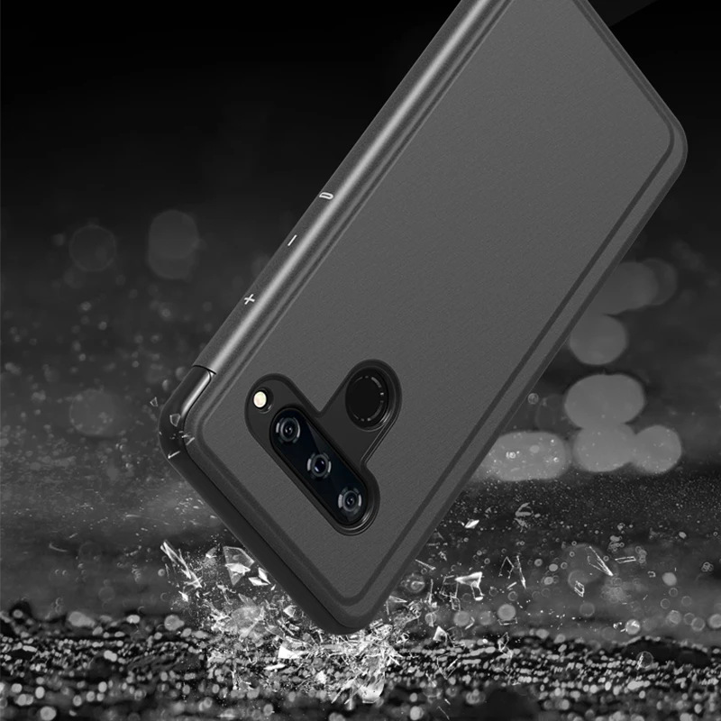 Чехол для LG V40 2018 роскошный откидной кожаный прозрачный зеркальный 360 Жесткий