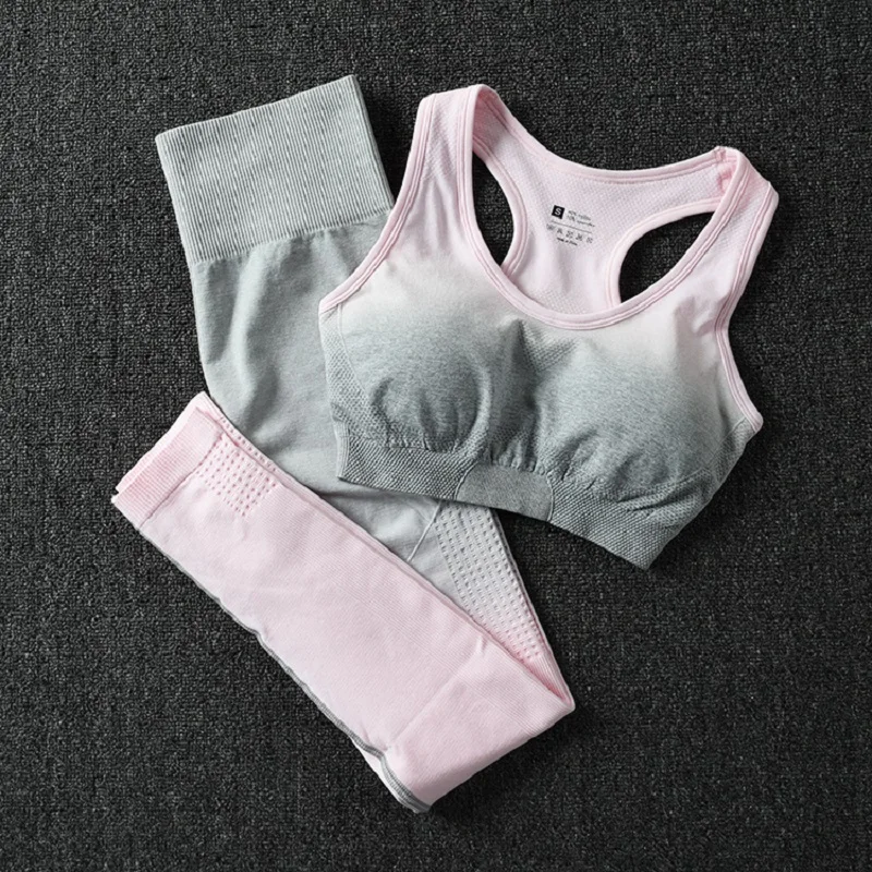 Yoga Set Sportswear for Women Suit for Fitness Padded Racerback Sports Bra + Seamless Leggings Gym Set Workout Clothes for Women Yoga Set Sportswear for Women Suit for Fitness Padded Racerback Sports Bra + Seamless Leggings Gym Set Workout Clothes for Women