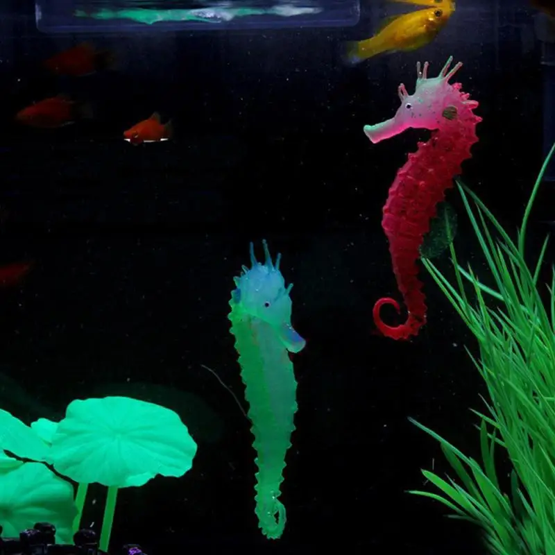 1 шт., искусственный осьминог, светящийся гиппокамп, аквариумный аквариум, ландшафтный декор, светящийся эффект, животные, растения, водное украшение