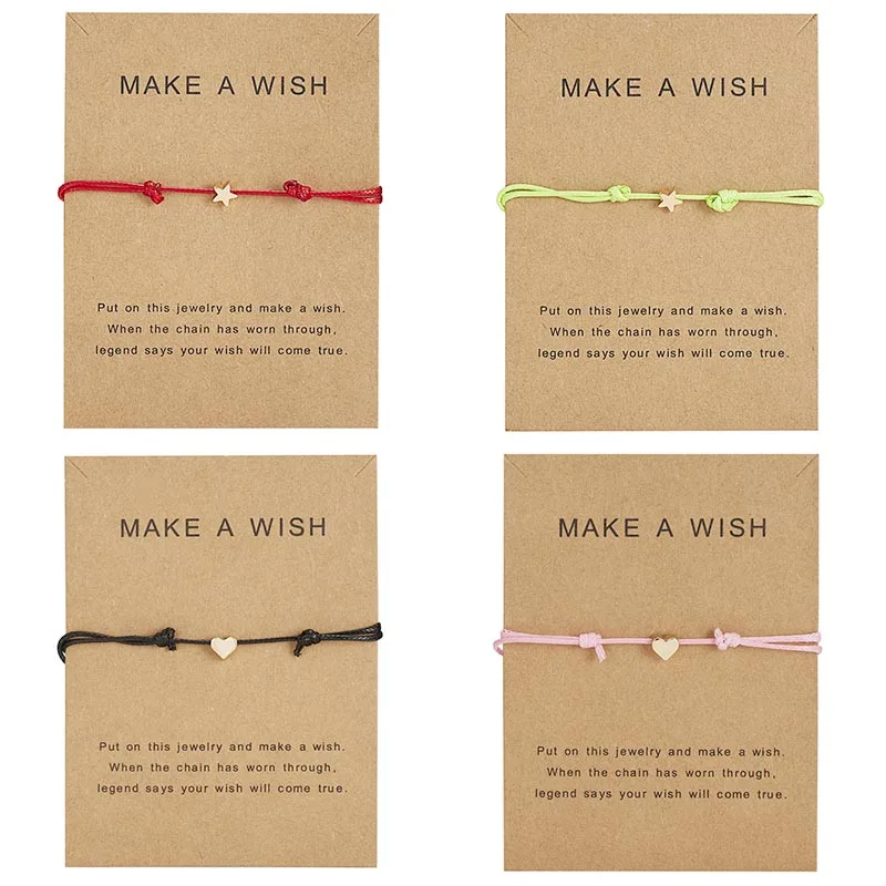 

Rinhoo Lucky Multicolor Rope Bracelet heart Star adjustable Rope String Bracelet Minimalist Jewelry Bracelet For Women Kids