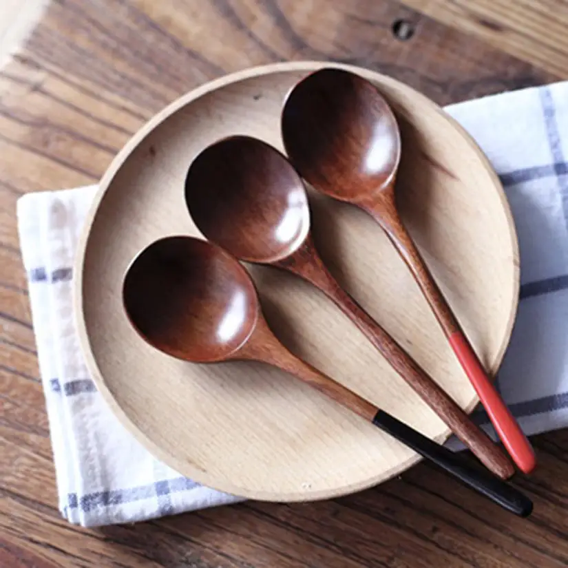 Children Healthy Baby Kids Food FeedingNatural Log Round Lipstick Rat Tail Small Wooden Spoon Soup Teaspoon Spoon Children Healthy Baby Kids Food FeedingNatural Log Round Lipstick Rat Tail Small Wooden Spoon Soup Teaspoon Spoon