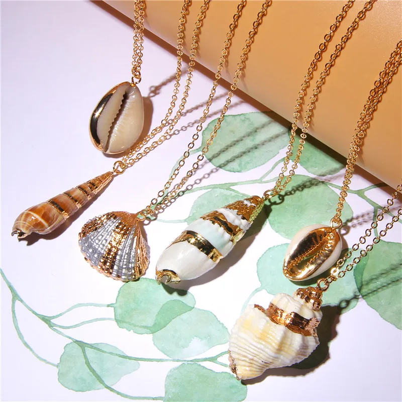 

2019 Boho Shell Conch Necklace For Women Fashion Ocean Sea Beach Necklaces Collier Femme Choker Cowrie Summer Jewelry