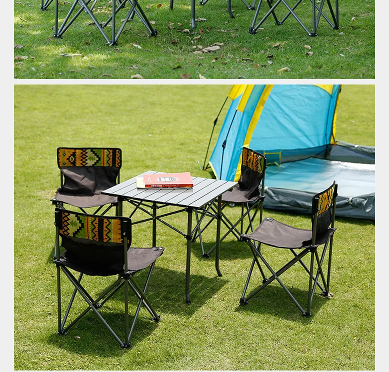 Outdoor Picnic Set Portable Folding Tables and Chairs for Camping Folding Table and Chair Set Foldable Aluminum Table