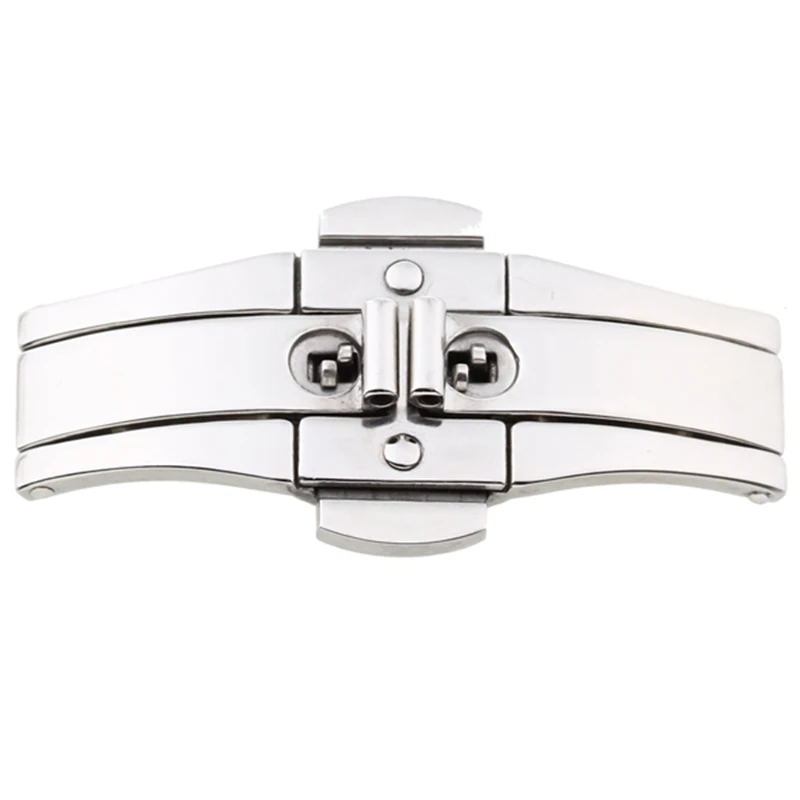 

A002 Quality 18mm 20mm 23mm Stainless Steel WatchBand Strap Double Press Button Clasp Buckle For Bracelet Watch Accessories