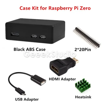 

Black Case Shell Cover Enclosure Kit with Heatsink, USB Cable, Mini HDMI Adapter,GPIO Connector for Respberry Pi Zero/Wireless