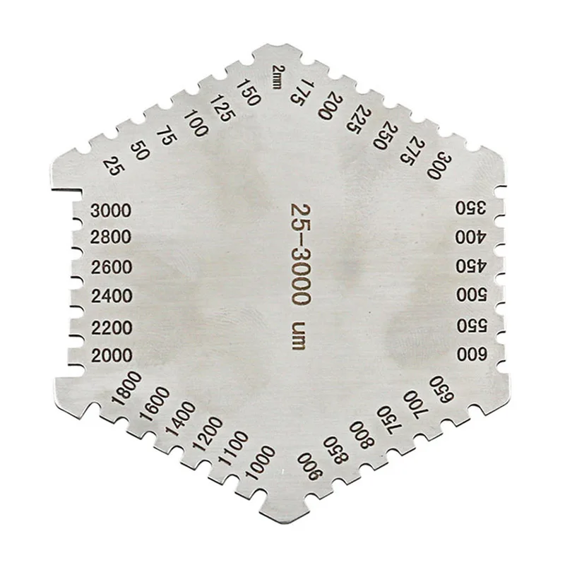 GTBL Высокоточный шестигранник из нержавеющей стали для нанесения мокрой пленки гребень 25-3000um датчик толщины влажной пленки