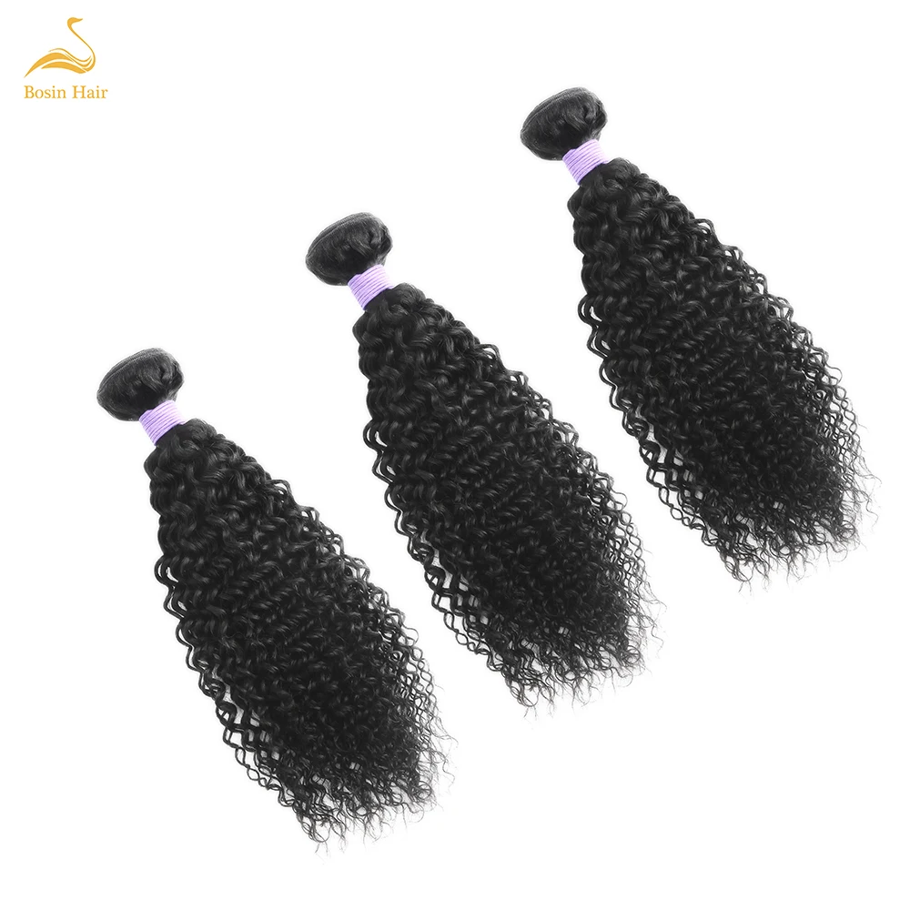 

Bosin Afro Kinky Curly Weave Human Hair Bundles Peruvian Hair Bundles Extensions Natural Black Color Non Remy Free Shipping