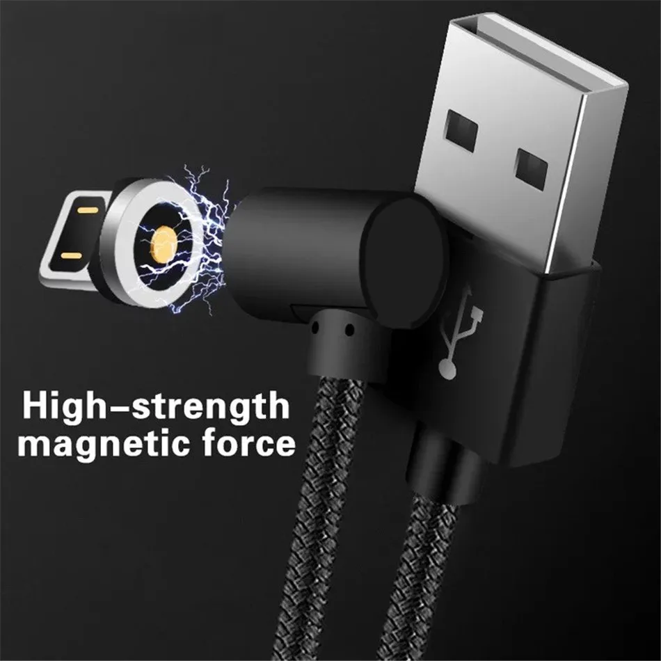 NOHON Elbow Magnetic Fast Charge Cable Lighting Micro USB Type C For iPhone X 7 8 Samsung Universal Phone Magnet Charging Cables (1)