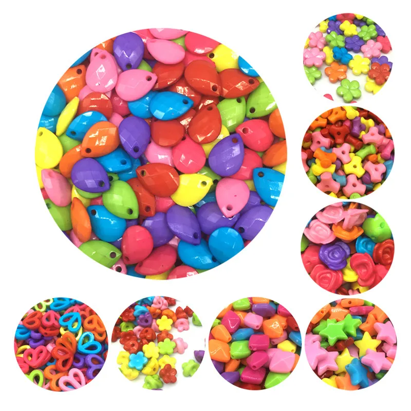 

New Cheap Colorful Many Style Geometry Shape Acrylic Beads Fit For DIY Bracelet Jewelry Making Wholesale Random Send Goods